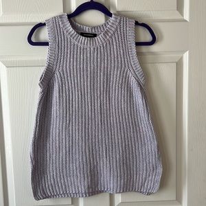 525 America Ribbed Cotton Knit‎ Sleeveless Sweater Tank Crotchet Purple, Sz M